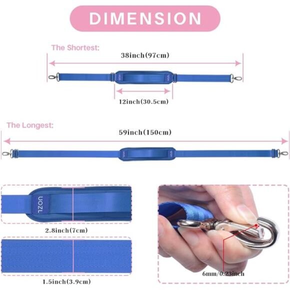 Adjustable Shoulder Strap Replacement Bag Strap Padded Laptop Messenger Luggage - Picture 3 of 7